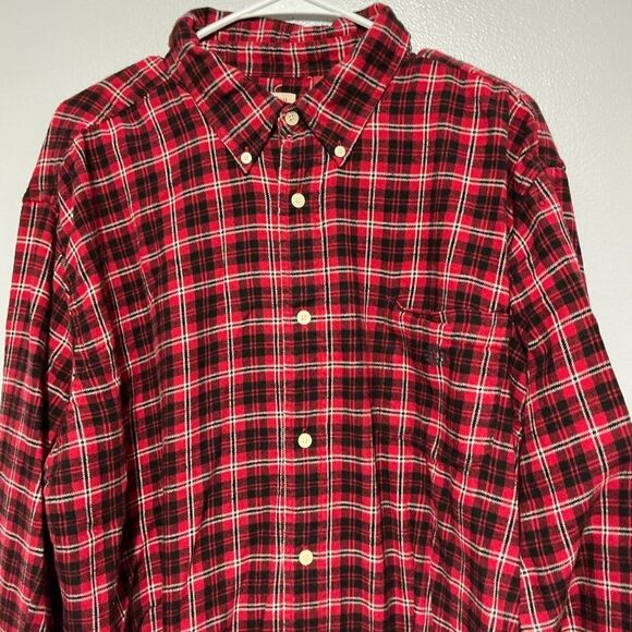 Chaps Red Plaid Casual Button Down Shirt - Picture 2 of 6